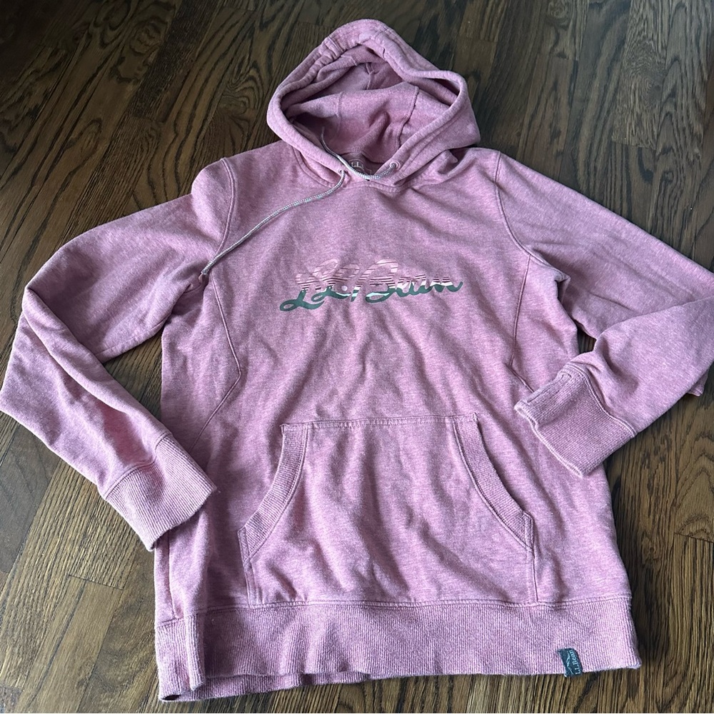 L.L. Bean Soft cozy Pink logo Sweatshirt hoodie